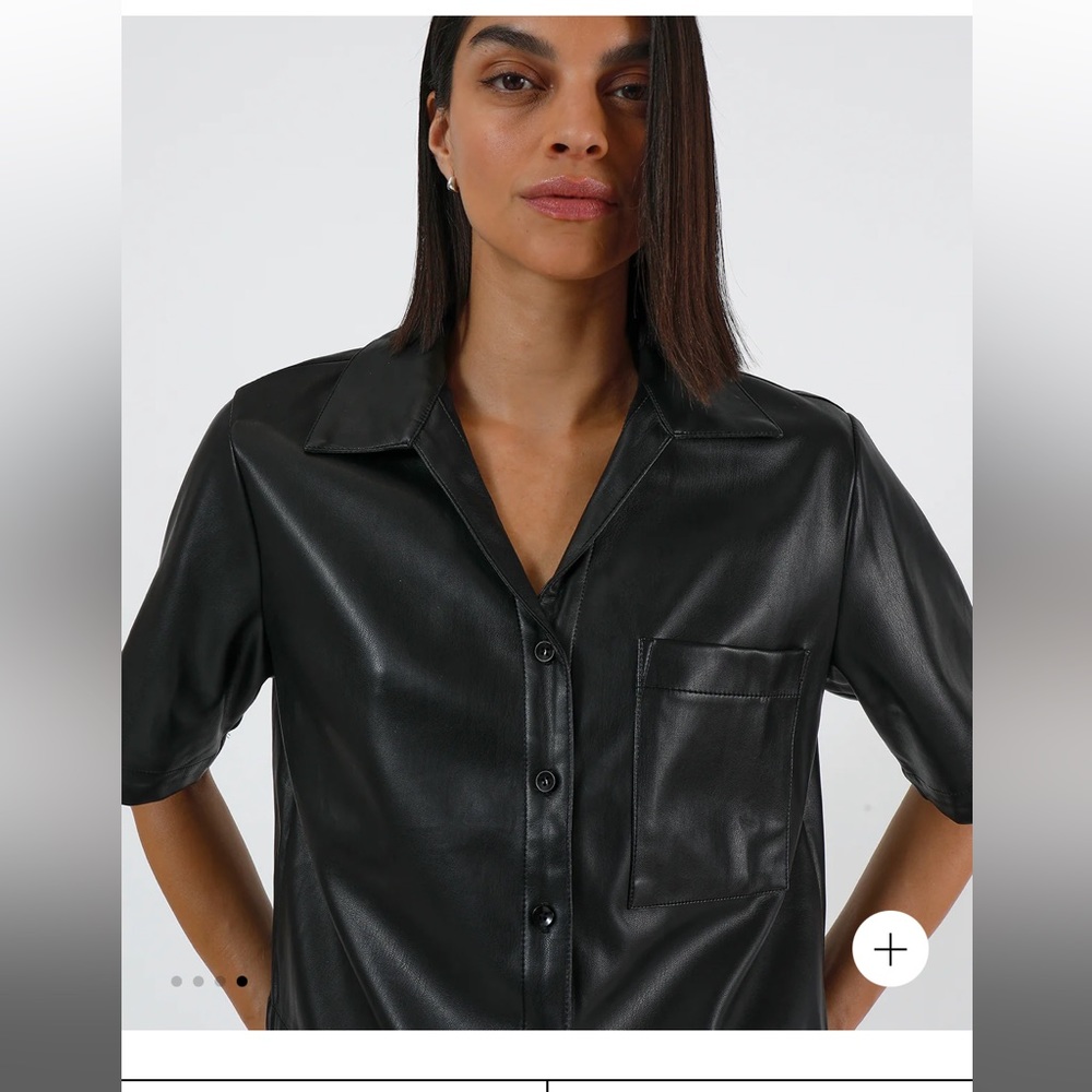 Apparis faux leather martine top